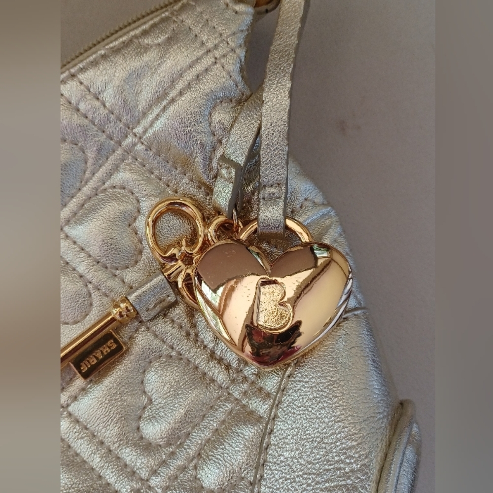 Bobby By Sharif Champagne Gold Quilted Shoulder Bag 25 Anniversary - Picture 4 of 8